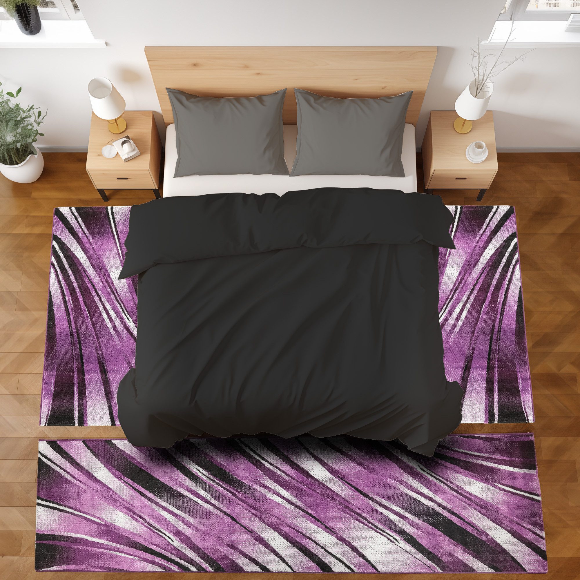 SIMPEX24 Kurzflor-Bettumrandung Abstrakt Wellen Design, Höhe günstig online kaufen