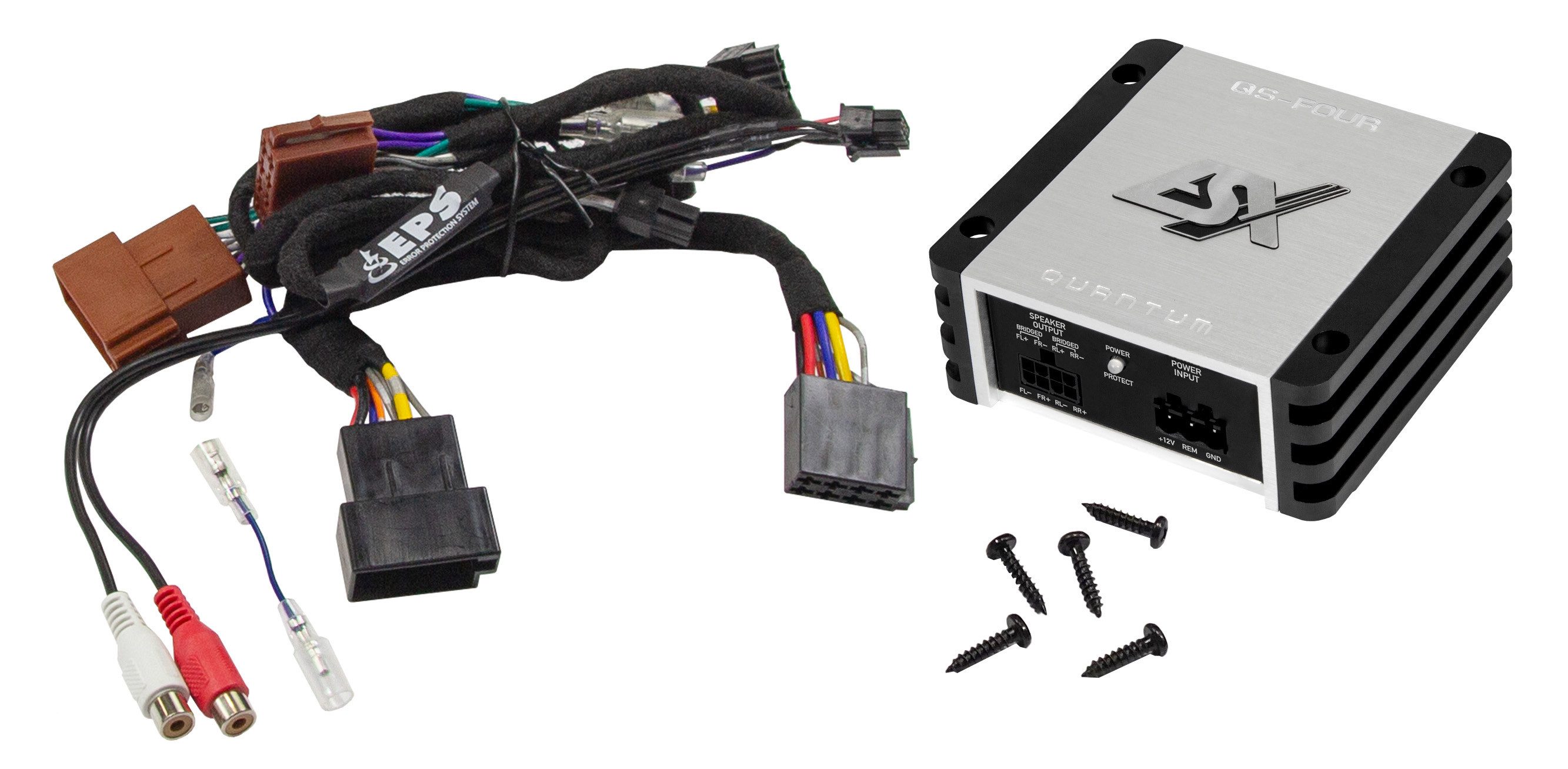 ESX QS-FOUR-BT-ISO 4-Kanal Plug+Play Digital Verstärker mit Bluetooth Endverstärker (Anzahl Kanäle: 4)