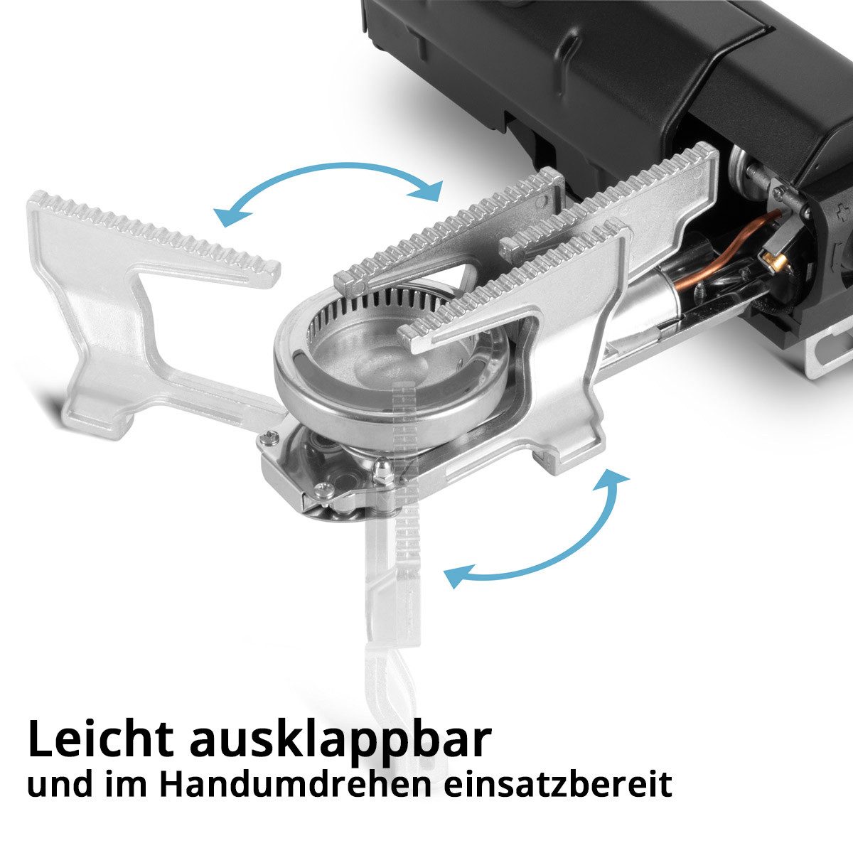 STAHLWERK Gaskocher Outdoor-Koch-und-Campingset, Faltbarer Campingkocher 1.700 W, (Set, Set), Schweißer-Gripzangen inklusive Transportkoffer