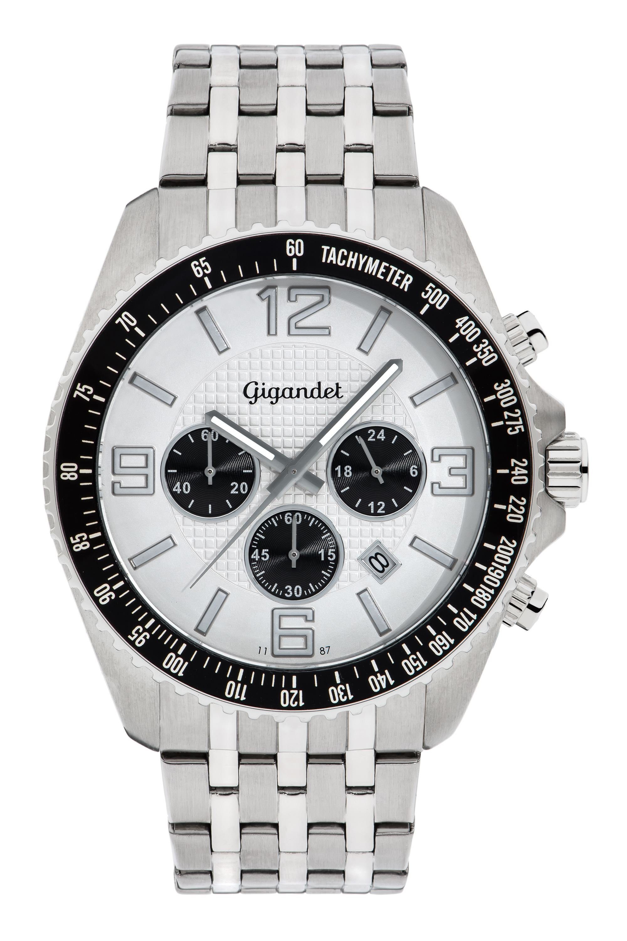 Gigandet Chronograph Fast Track, Mineralglas, Chronograph, Datumsanzeige, 24-Std. Anzeige, Tachymeter