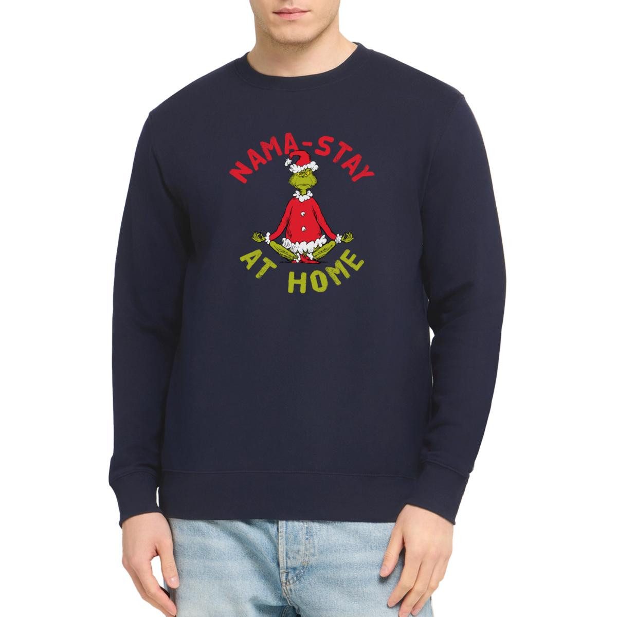Spreadshirt Sweatshirt Der Grinch Meditation Nama-Stay At Home Unisex Pullover (1-tlg)