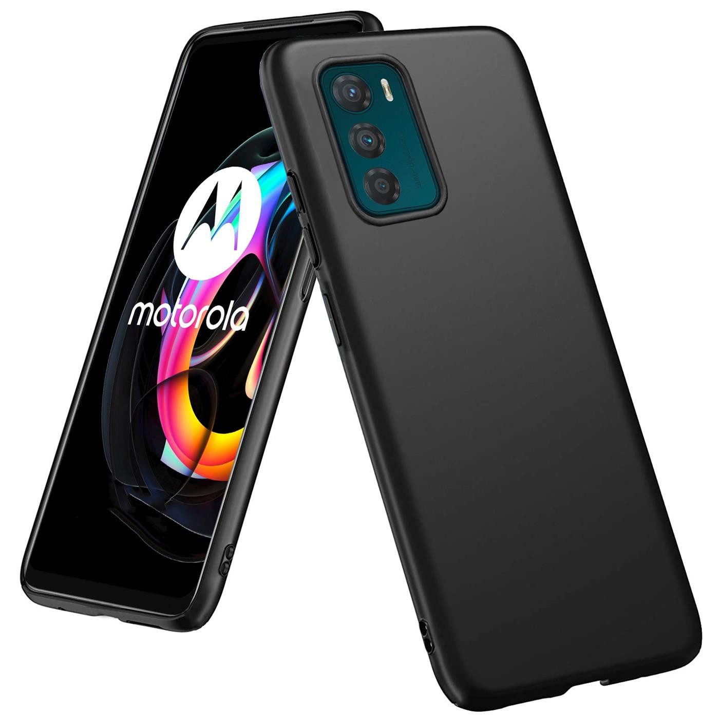 CoolGadget Handyhülle Handy Schutzhülle für Motorola Moto G42 matt schwarz 6,4 Zoll, Silikon TPU Hülle Schutz Tasche Cover schlicht Slim Case
