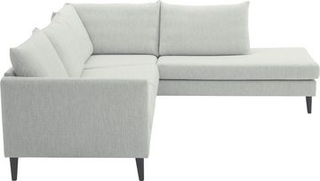 ATLANTIC home collection Ecksofa Rekvik L-Form, mit Wellenunterfederung, mit Massivholzfüßen