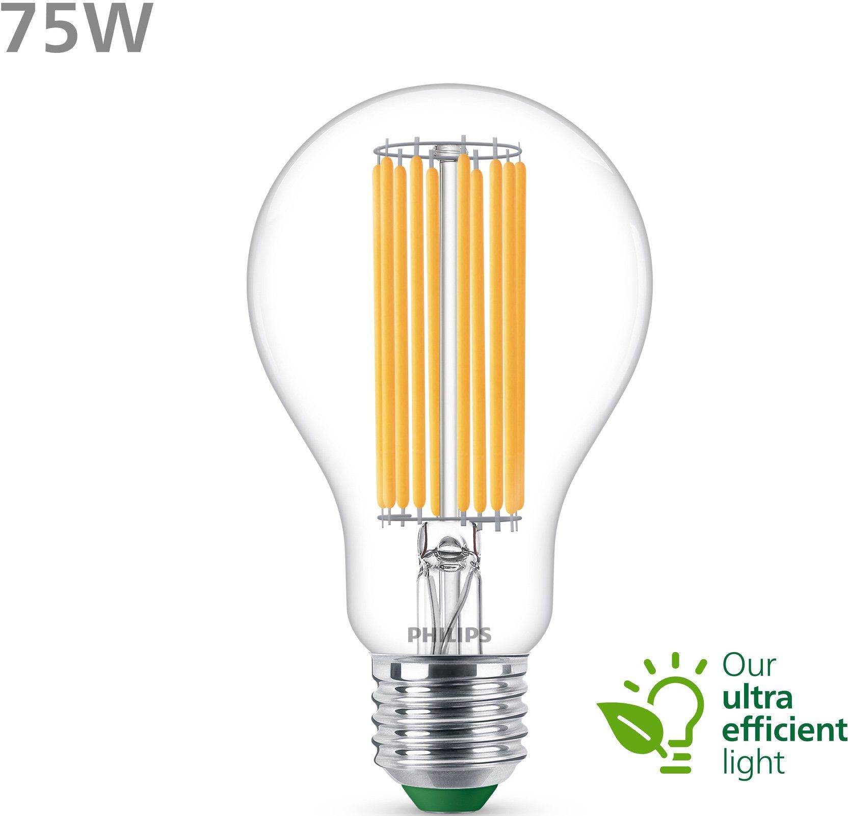 E27, E27 Lampe Neutralweiß Kaltweiß P, klar 1er Philips 75W Classic LED-A-Label LED-Leuchtmittel