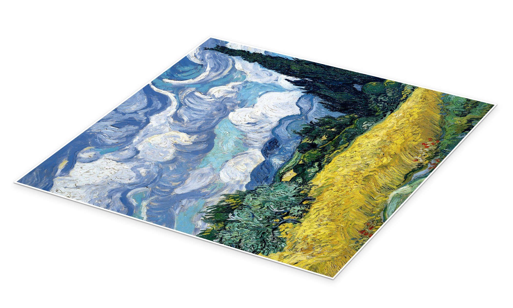 Posterlounge Wandbild Weizenfeld mit Zypressen, Vincent van Gogh, erhältlich als Poster, Leinwandbild, Wandsticker oder Acrylglasbild