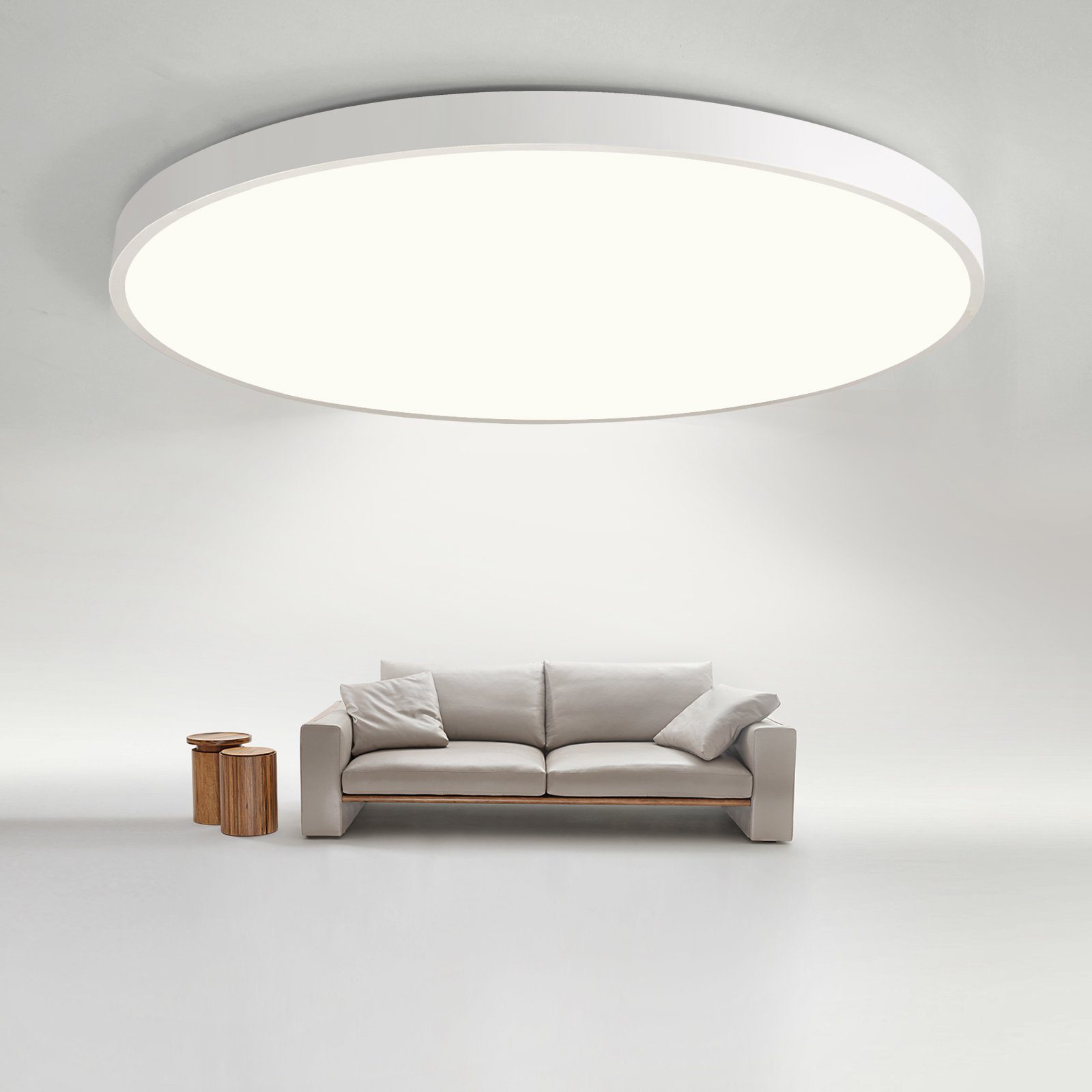 JDONG LED Deckenleuchte Flach Rund Weiß günstig online kaufen