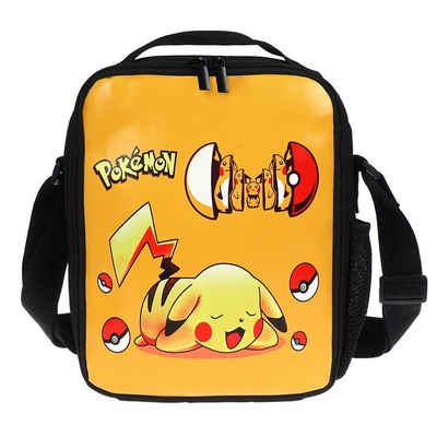 GalaxyCat Umhängetasche Pokemon Kinder Lunch Tasche, Isolierte Lunchbag mit Pikachu, 21x26x6, Kinder Lunch Tasche mit Pokeballs