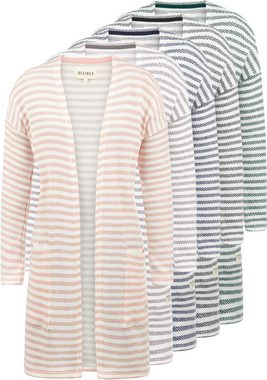 DESIRES Cardigan Fee offen geschnittene Strickjacke in Streifen Optik