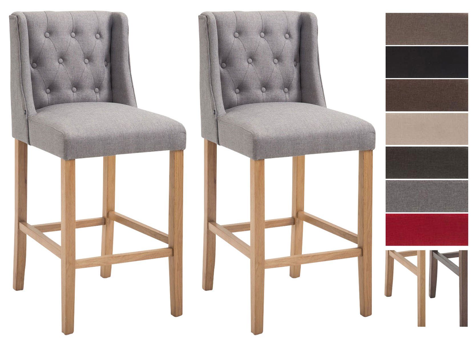 CLP Barhocker Cassandra Stoff (2er Set, günstig online kaufen