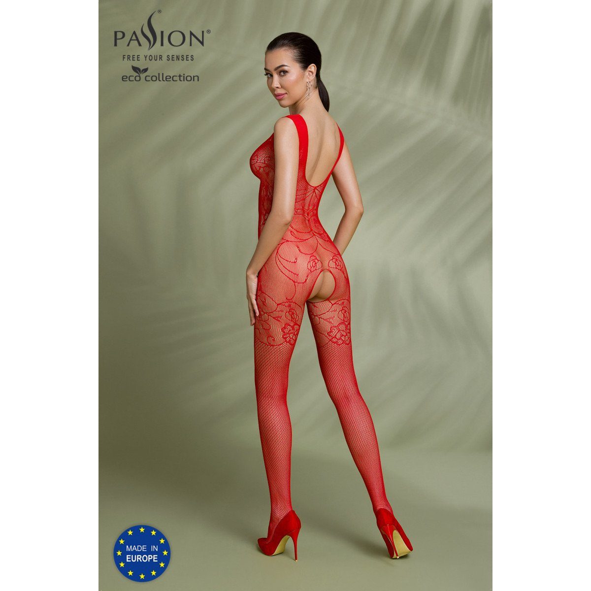 BS012 Catsuit - Passion ECO Bodystocking (S/L) Eco Collection PE red