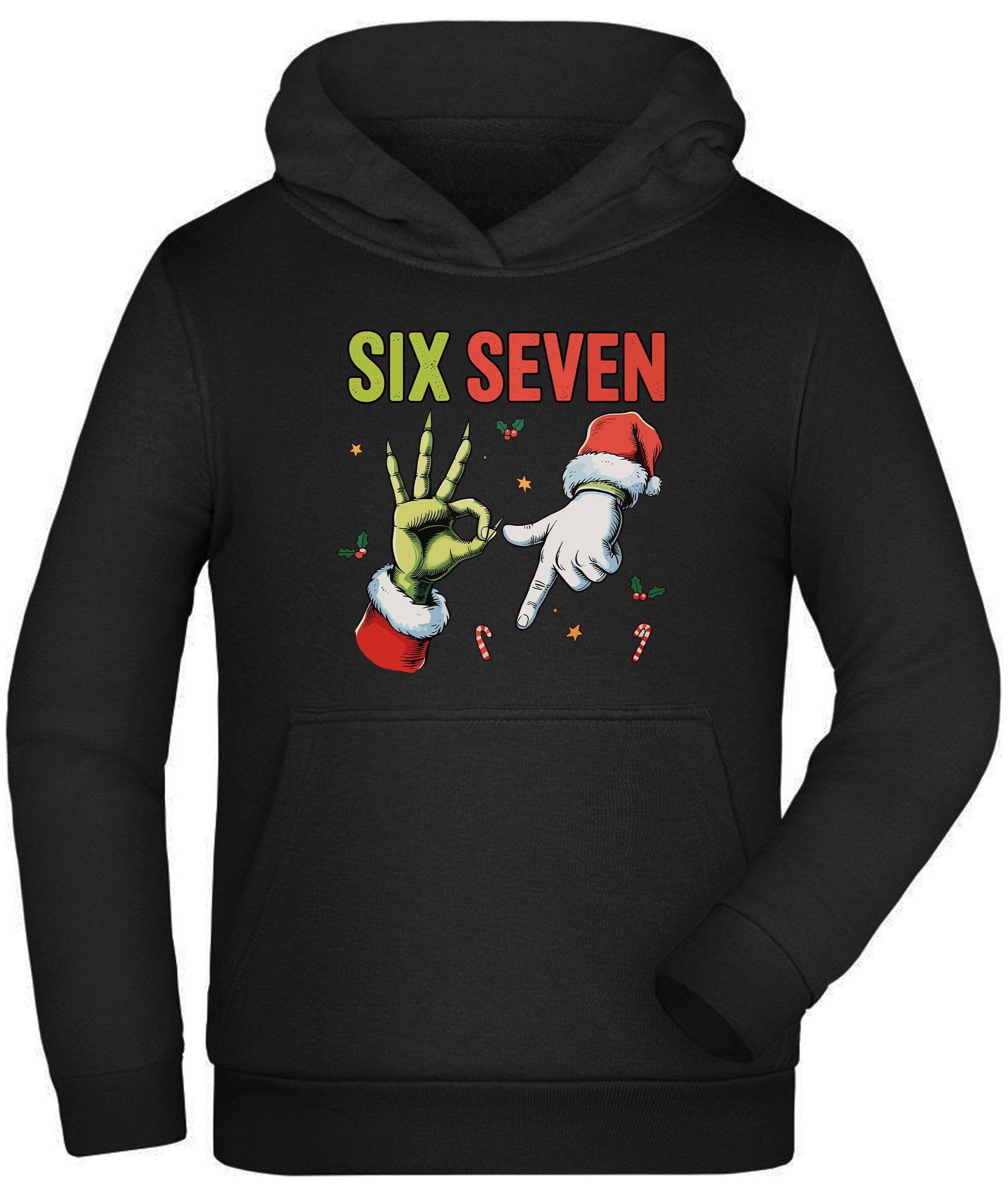 MyDesign24 Hoodie Kinder 67 Weihnachten Kapuzenpullover mit six seven Aufdruck i777