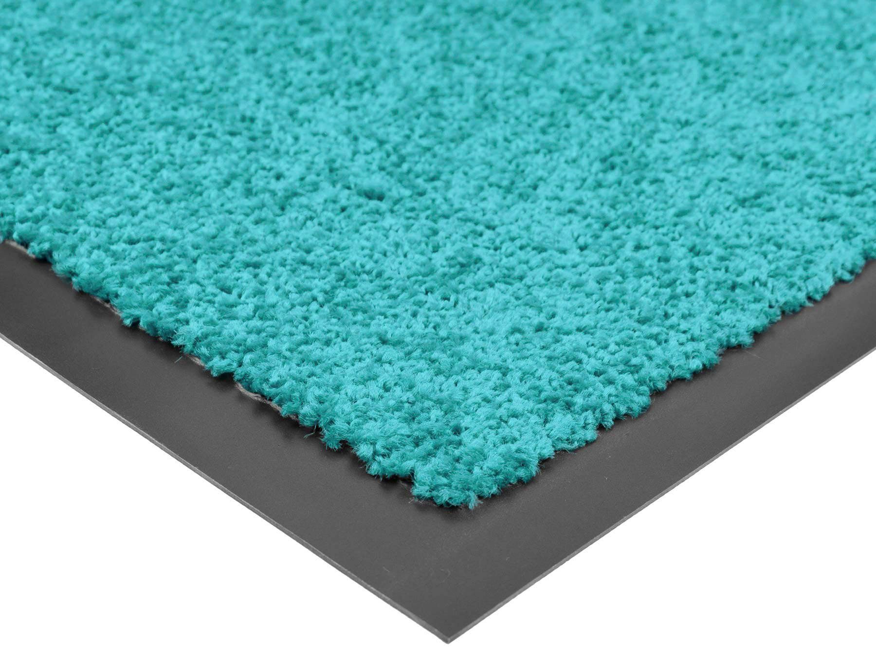 Fußmatte CLEAN, Primaflor-Ideen in waschbar Höhe: 8,5 mm, Schmutzfangmatte, türkis große Textil, rechteckig, Farbauswahl