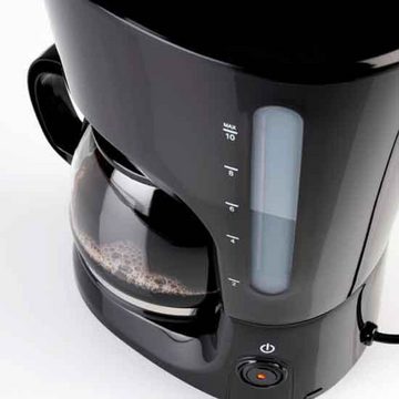 KORONA Filterkaffeemaschine Kaffeemaschine Standard, 1.25l Kaffeekanne, Papierfilter 1x4, 10330 Kaffeeautomat, Solide Filter-Kaffee-Maschine, mit Glaskanne, 1,25 Liter Kapazität, 750 Watt, für 10 Tassen, Abschaltautomatik, Anti-Tropf-Funktion, Warmhalteplatte, herausnehmbarer Filtereinsatz, Farbe Schwarz