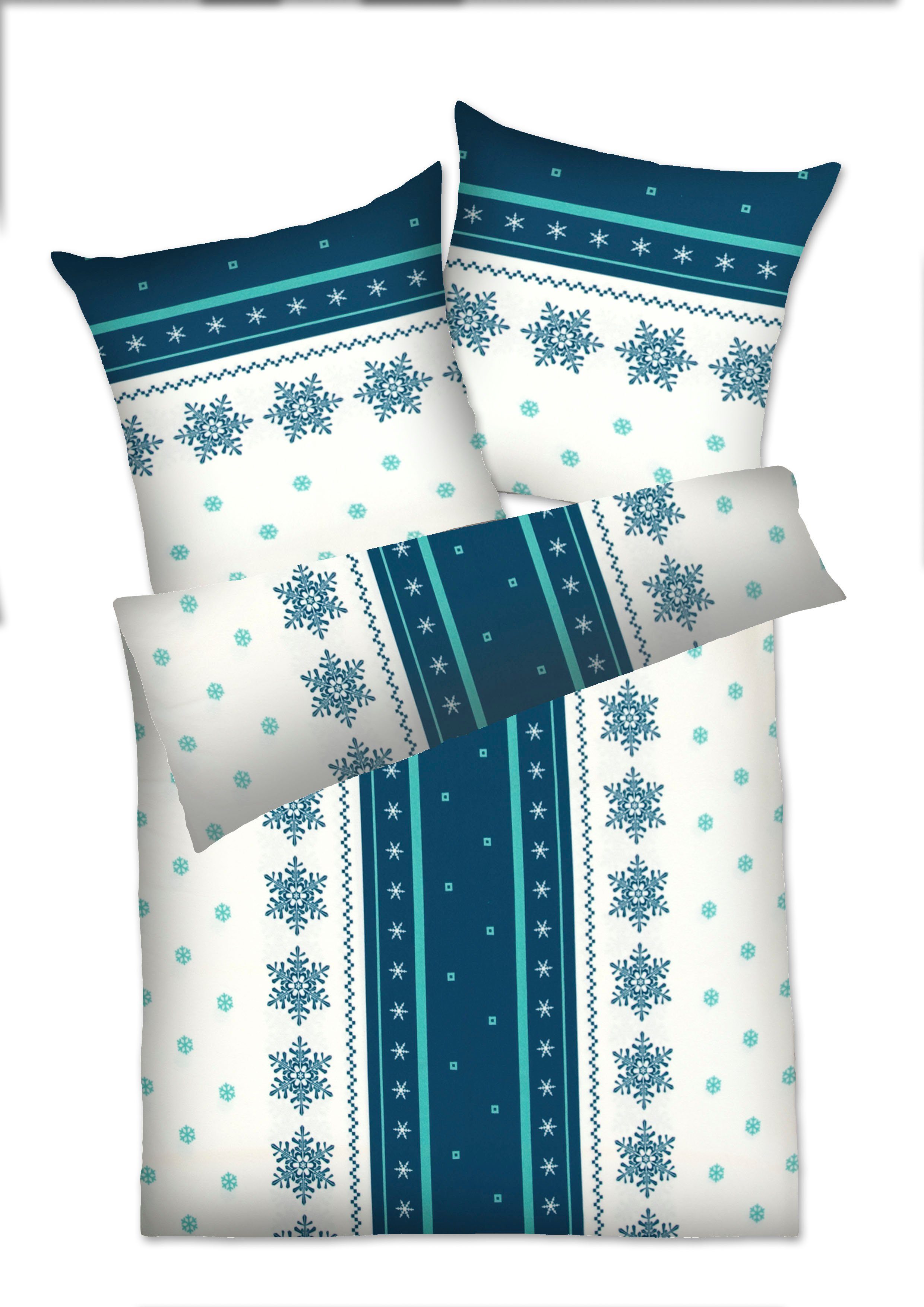 Dyckhoff Bettwäsche Schneeflocke, Frottee, 2 teilig, aus Weichfrottier
