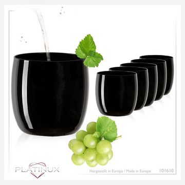 PLATINUX Glas Schwarze Elegante Trinkgläser, Glas, 260ml (max. 320ml) Wassergläser Saftgläser Whiskeygläser