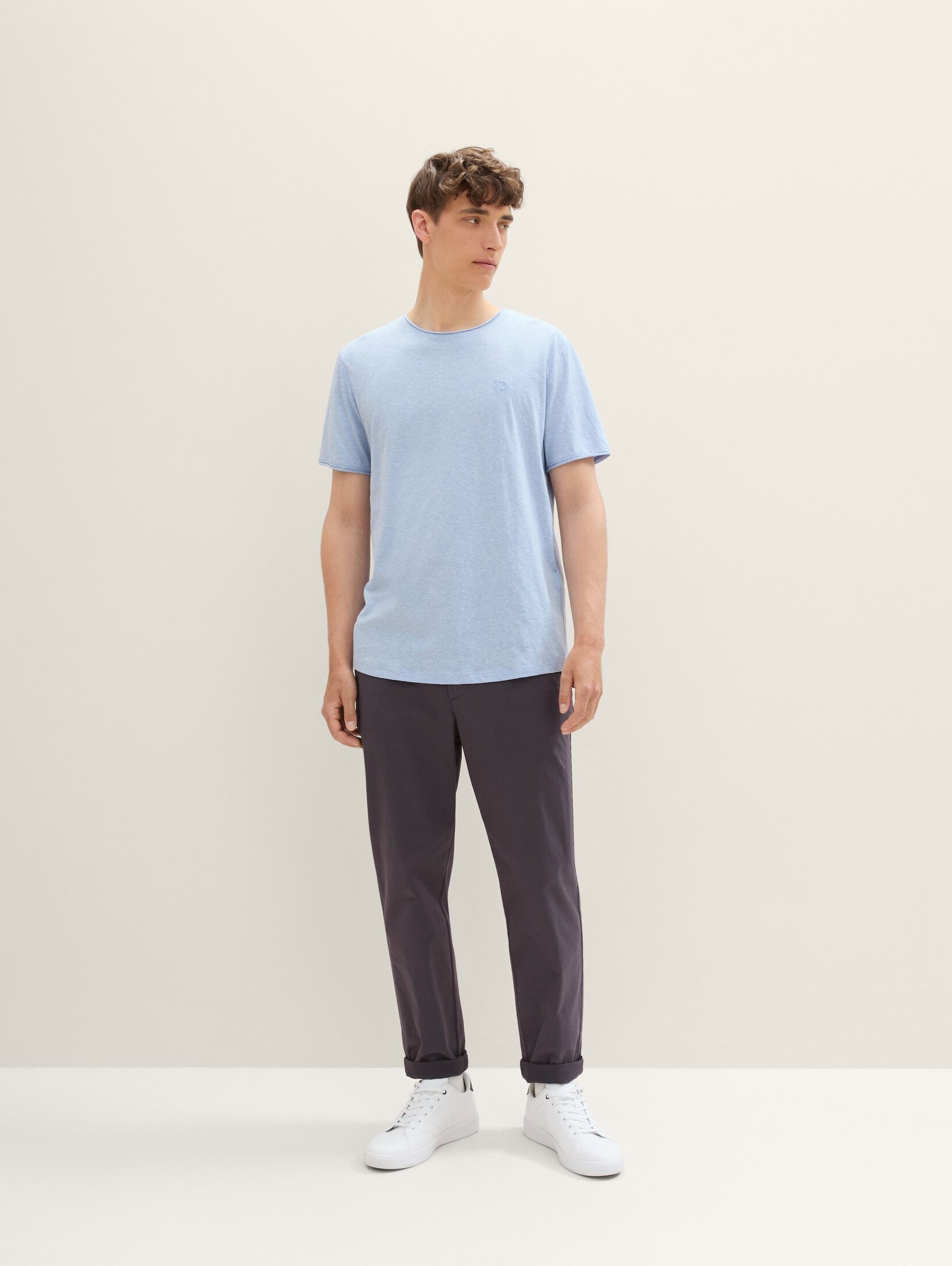 TOM TAILOR Denim T-Shirt T-Shirt T-Shirt in Melange Optik