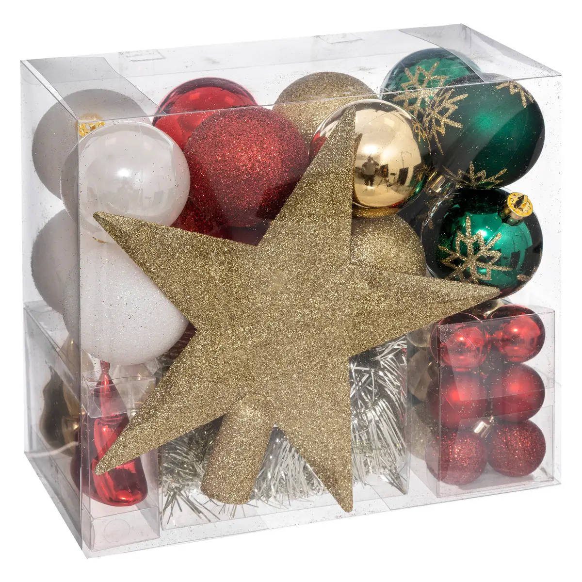 Atmosphera Créateur d'intérieur Weihnachtsbaumkugel Weihnachtsschmuck, verschiedene Farben, 44-teiliges Set