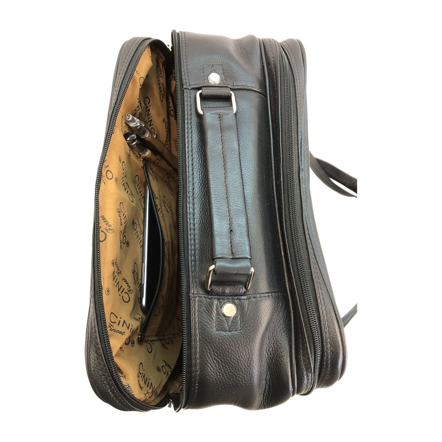 Cinino Businesstasche C6017, Travelbag Businesstasche Arbeitstasche aus robustem Rindleder