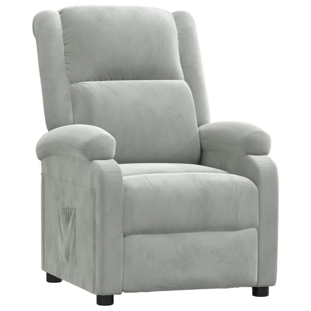 vidaXL Sessel Relaxsessel Hellgrau Samt (1-St) günstig online kaufen