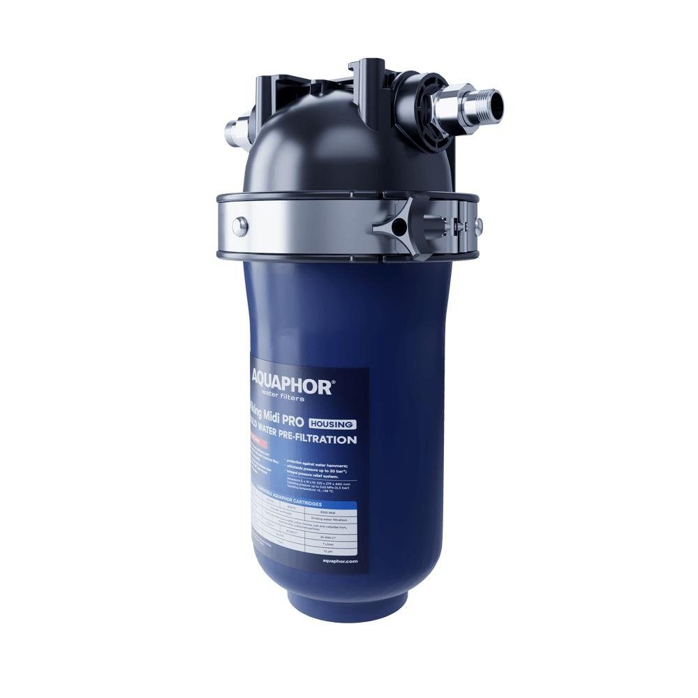 Filtergehäuse Edelstahl inkl. Untertisch-Trinkwassersystem Aquintos PRO 3/4"AG VA4 Wasseraufbereitung Montageplatte, aus Viking Midi
