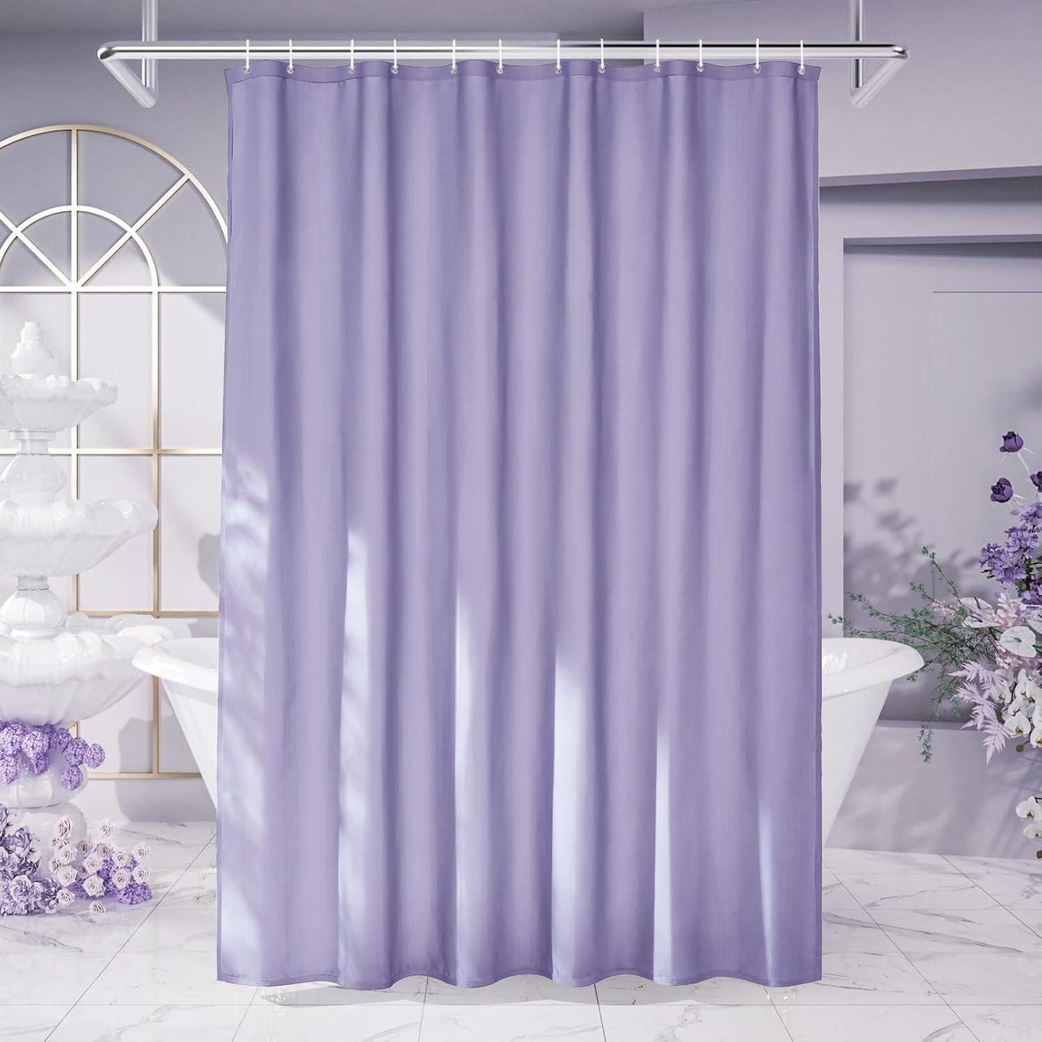 LuxusKollektion Duschvorhang Duschvorhang Polyester wasserabweisend H180 x B180 cm (1er Pack) Lila