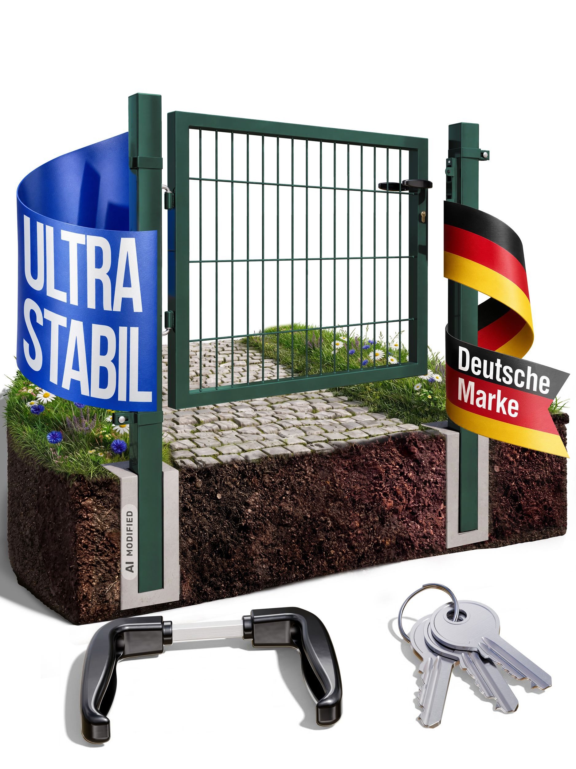 V2Aox Gartentor Gartentor Gartentür Zauntür Zauntor Gartenpforte Anthrazit Grün