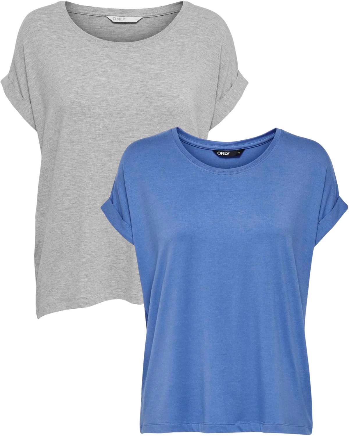 ONLY T-Shirt Stilvolles Basic Shirt mit Rundhalsausschnitt (2er-Pack) unifa günstig online kaufen