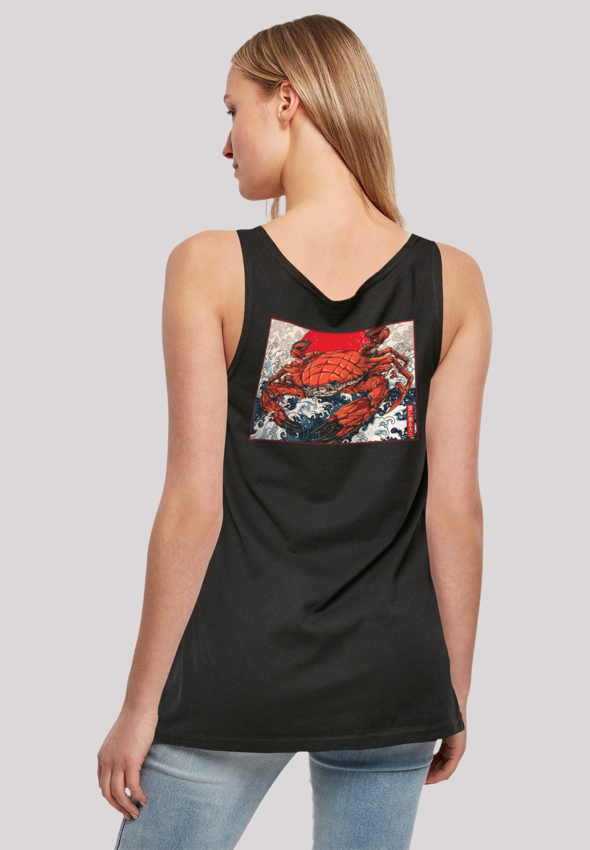 geschnitten Saum, weit und lang T-Shirt Japan Doppelt Welle Print, F4NT4STIC genähter Crab