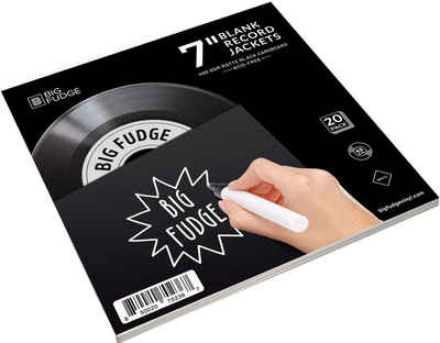 Big Fudge LP-Schutzhülle Schwarze Schallplattenhüllen für 7" Vinyl - 20 Stück, 400 g/m²