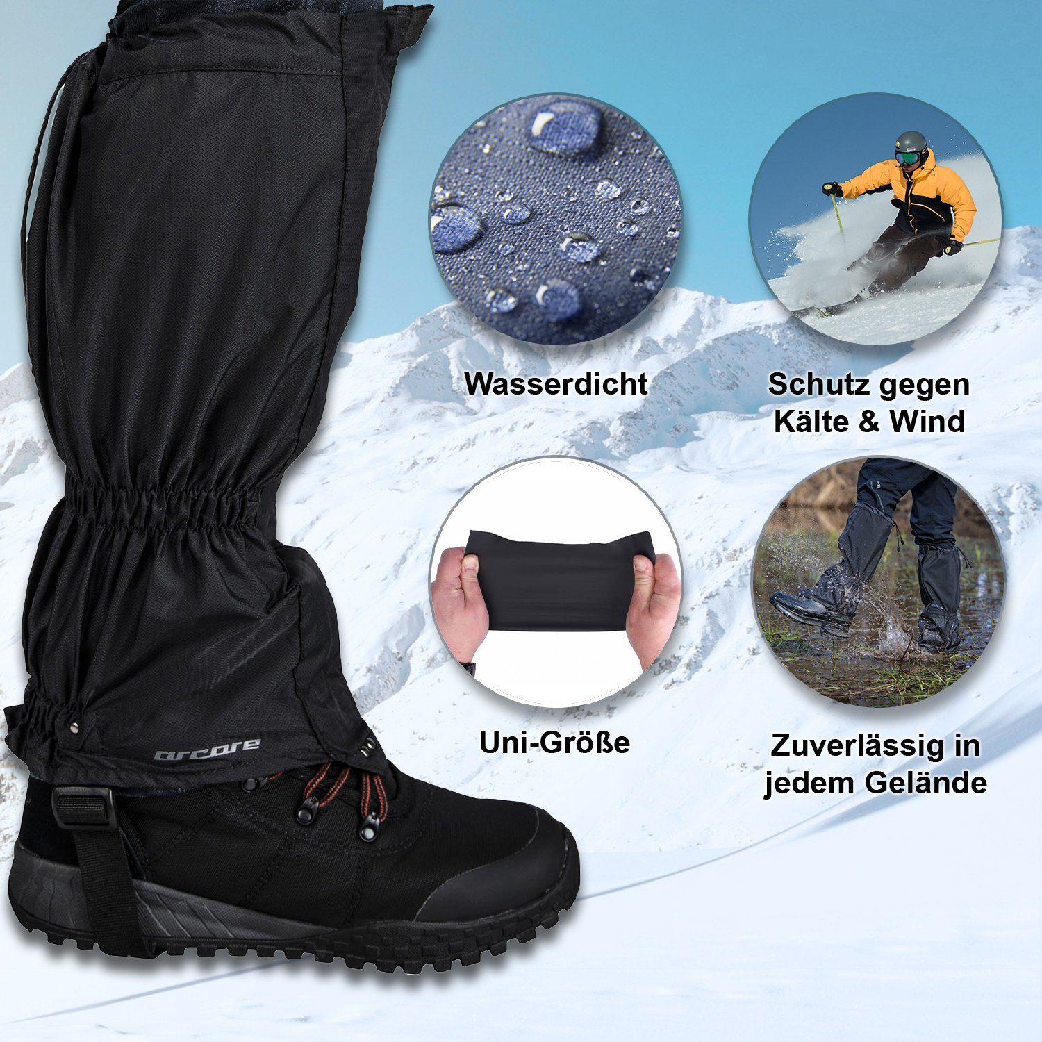 Arcore Gamaschen Arcore Hilar schwarz Gaiters robuste Uni Gamaschen günstig online kaufen