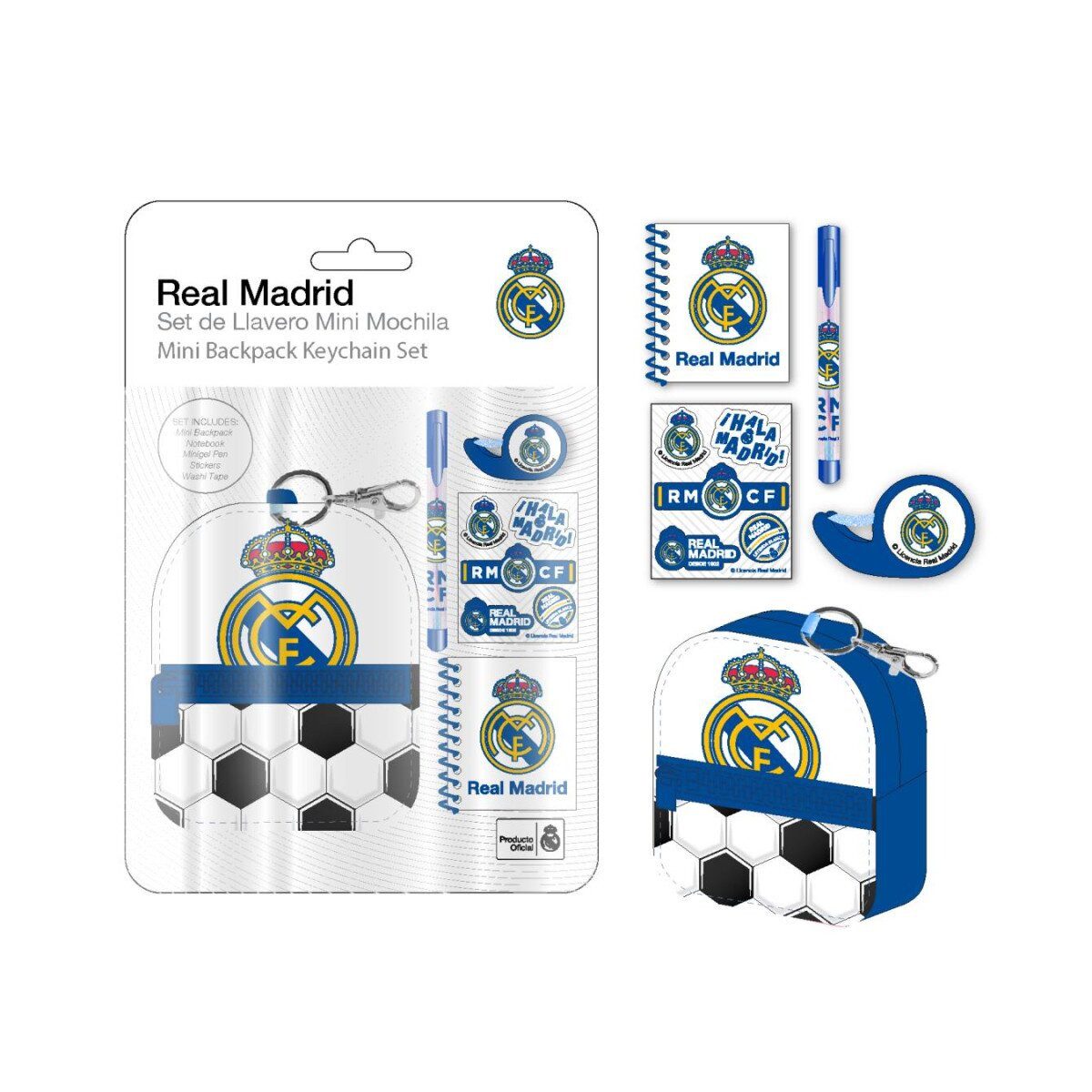 Real Madrid Kulturbeutel Real Madrid Mini-Tasche & Schlüsselanhänger Fan-Set