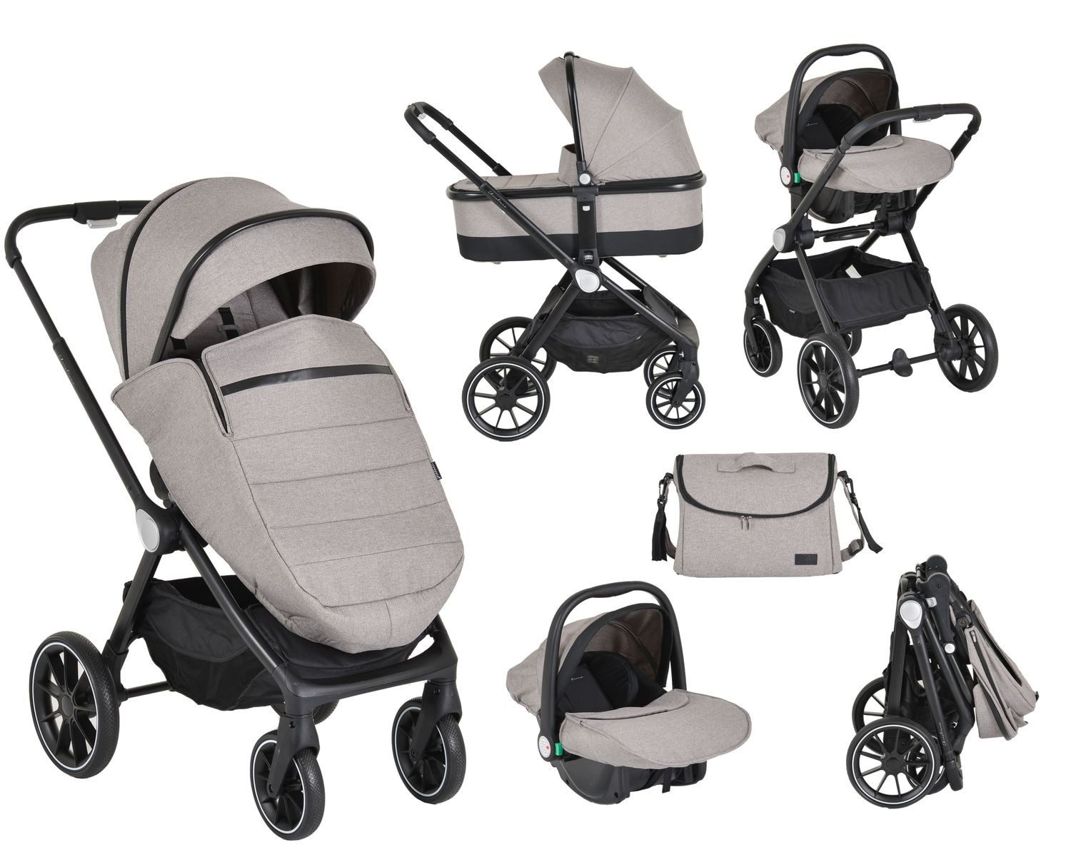 Kombi-Kinderwagen Kinderwagen 3 in 1 Christiano