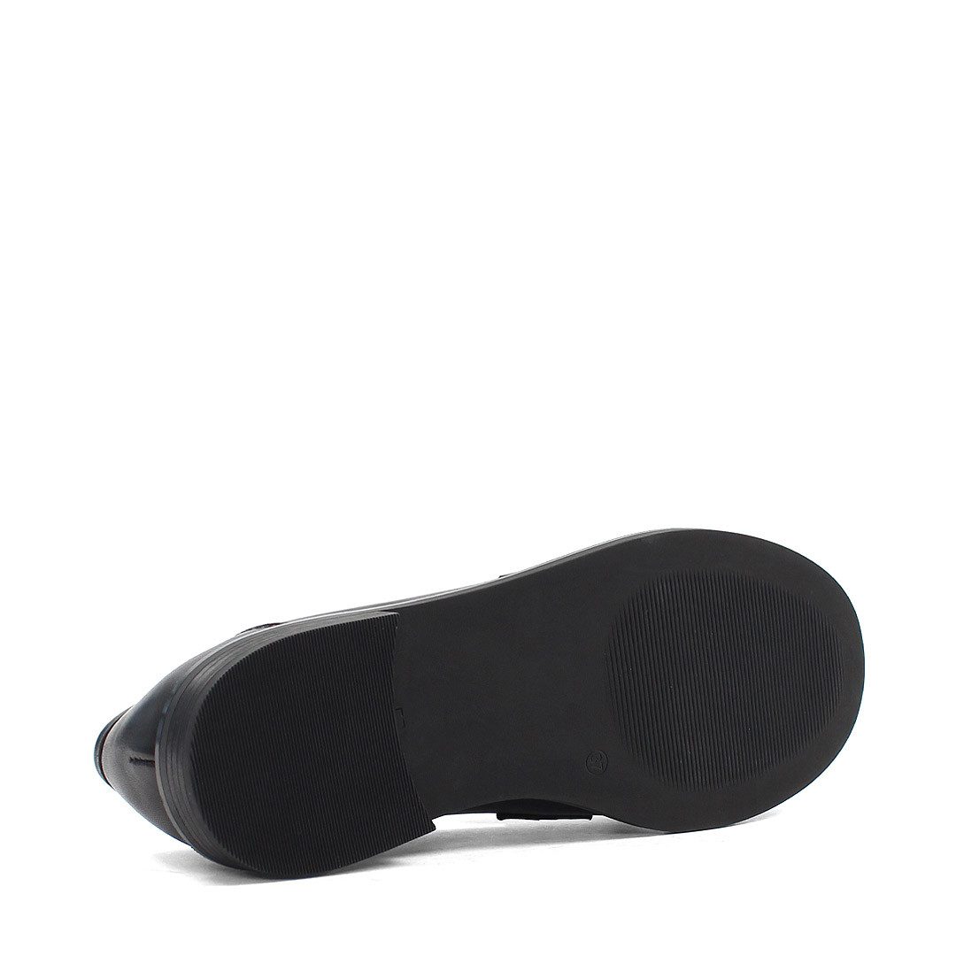 Celal Gültekin Loafer Damen Elegante Slipper aus Leder mit Quasten-Verzierung Loafer Glattes Echtleder in klassischem Schwarz