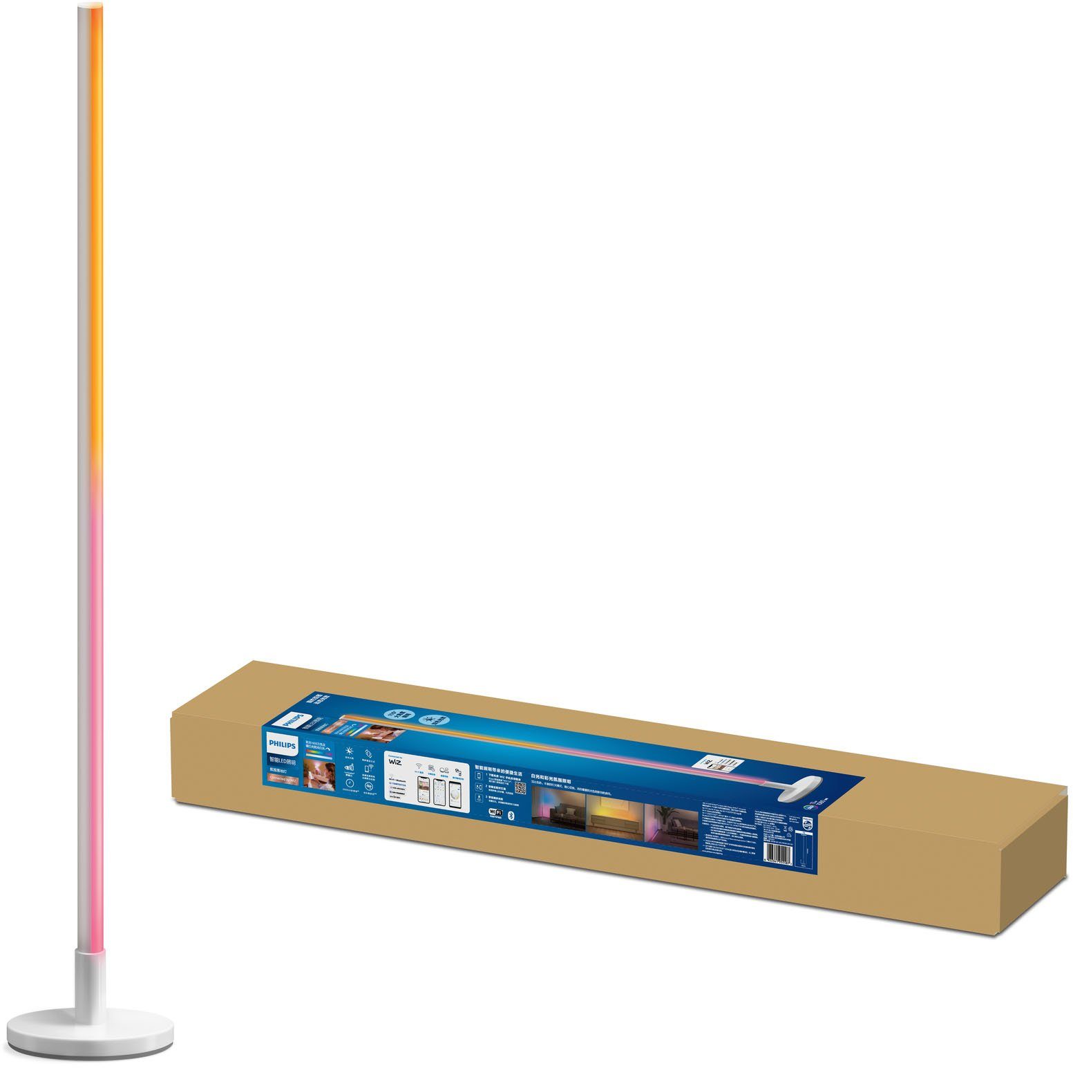 WiZ LED Stehlampe Pole Floor Light, Bluetooth, LED fest integriert, warmweiß  - kaltweiß, Abnehmbarer Standfuß