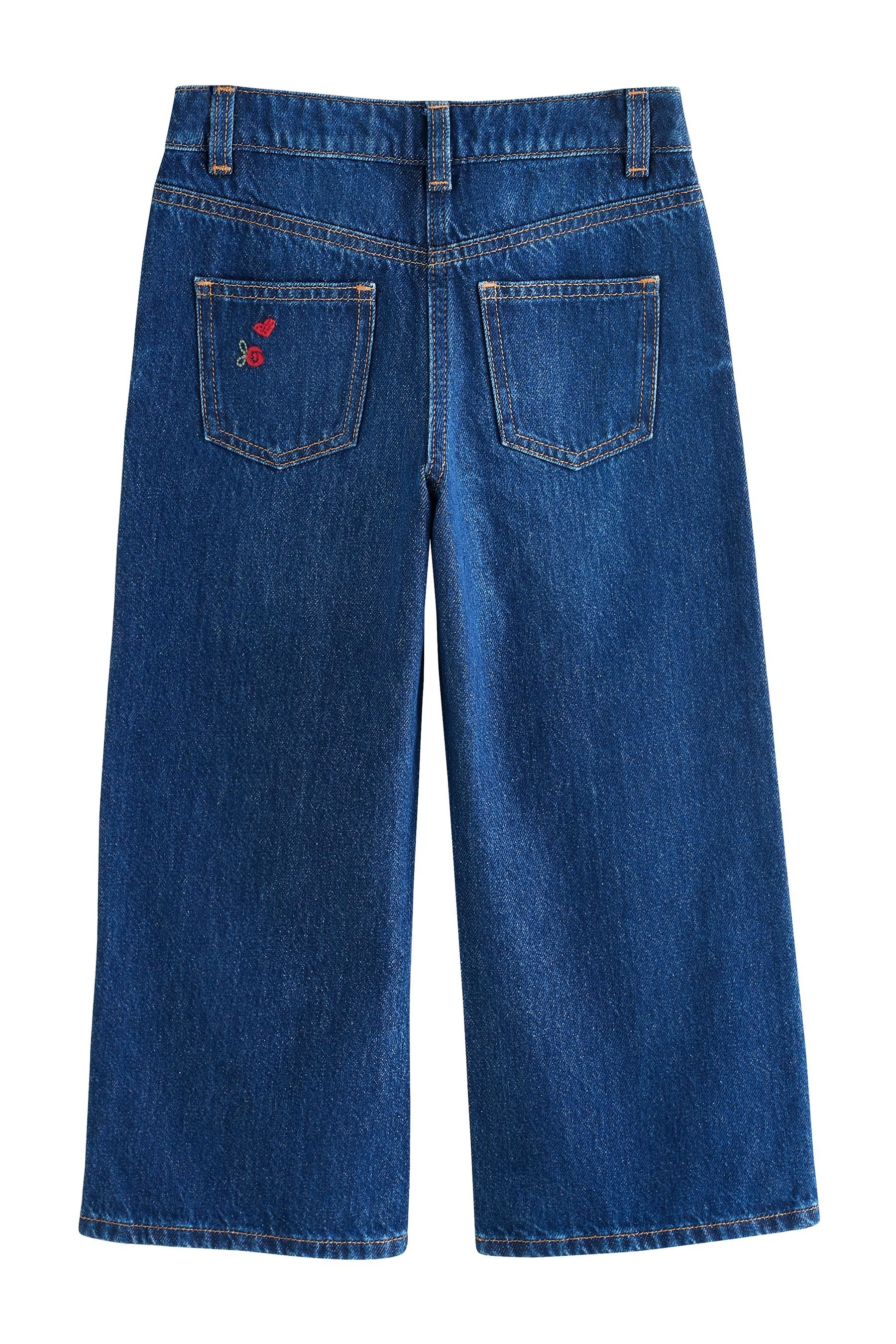 Next Weite Jeans Verzierte Jeans mit floralem Zierprint (1-tlg)