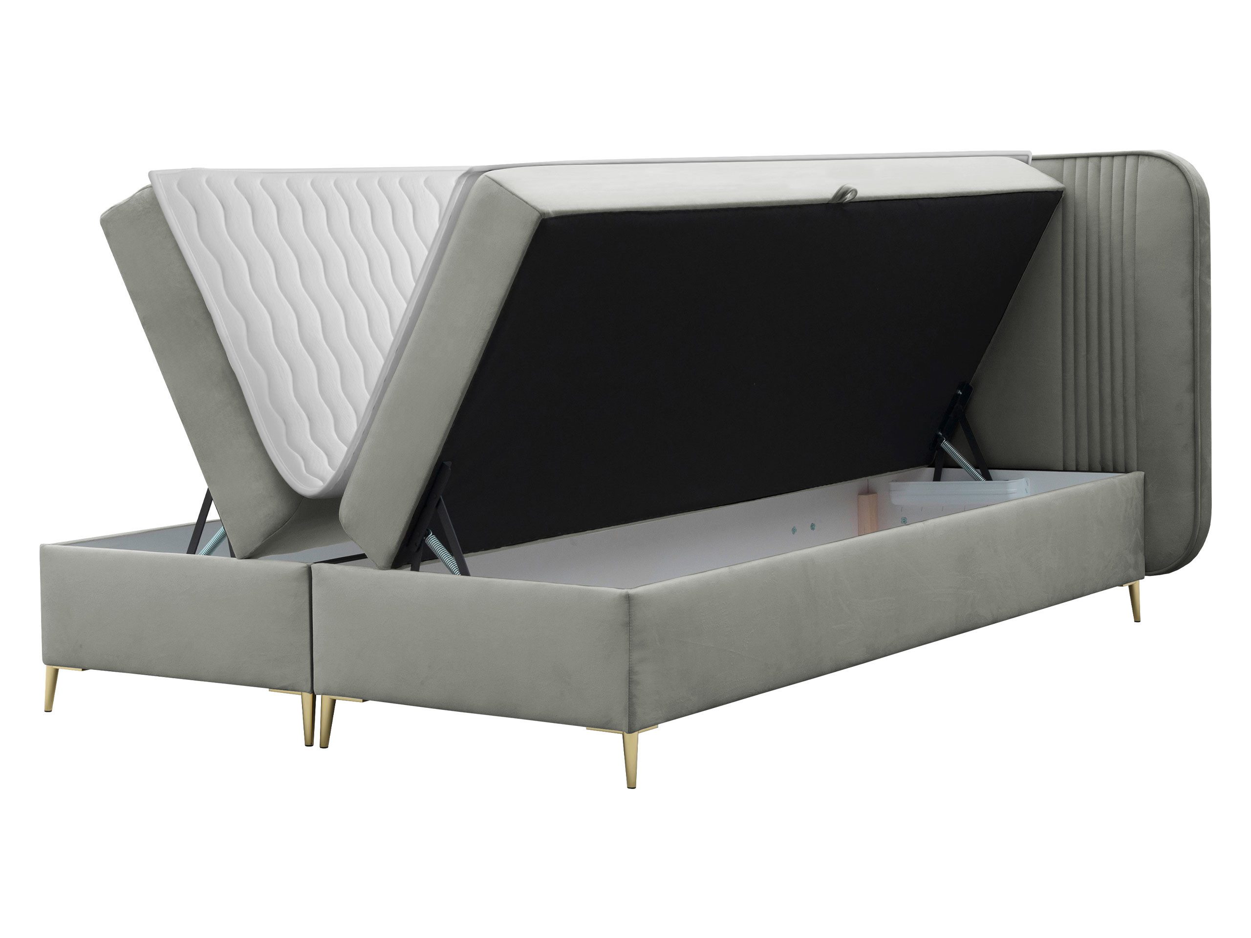 MIRJAN24 Boxspringbett Fandy (mit zwei Bettkästen), Metallfüße, Bonellfederkern H3