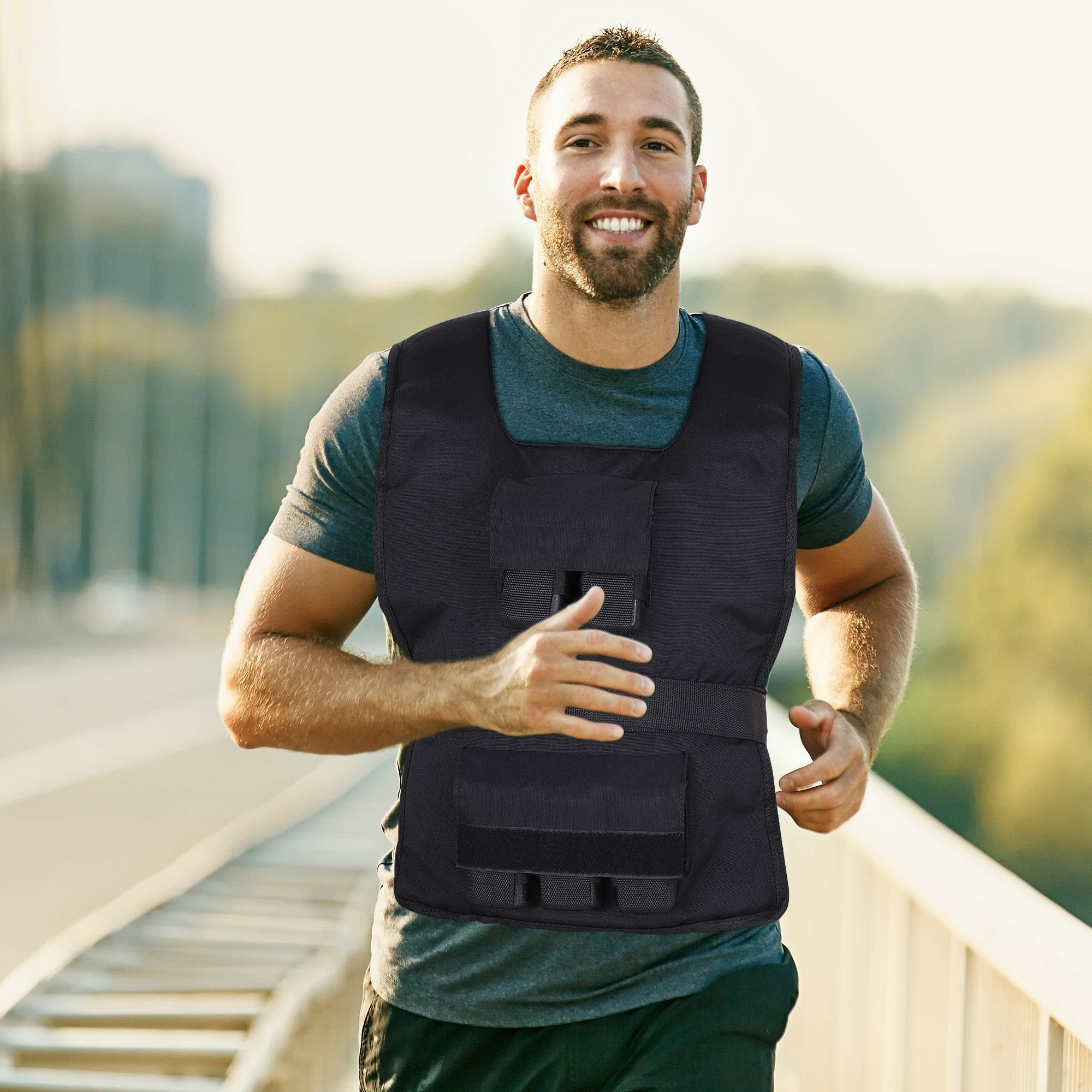 HOMCOM Gewichtsweste 30 kg Trainingsweste, Verstellbar, Krafttraining, Fitness, (Ausdauertraining, 1-tlg., Krafttraining), Schwarz 36 x 52 cm