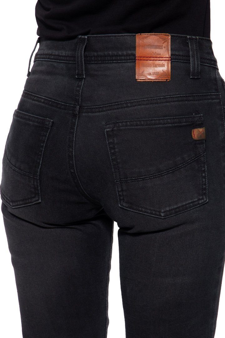 King Kerosin Motorradhose Queen Kerosin Motogear Black Damen Motorrad Jeans abriebfest reißfest