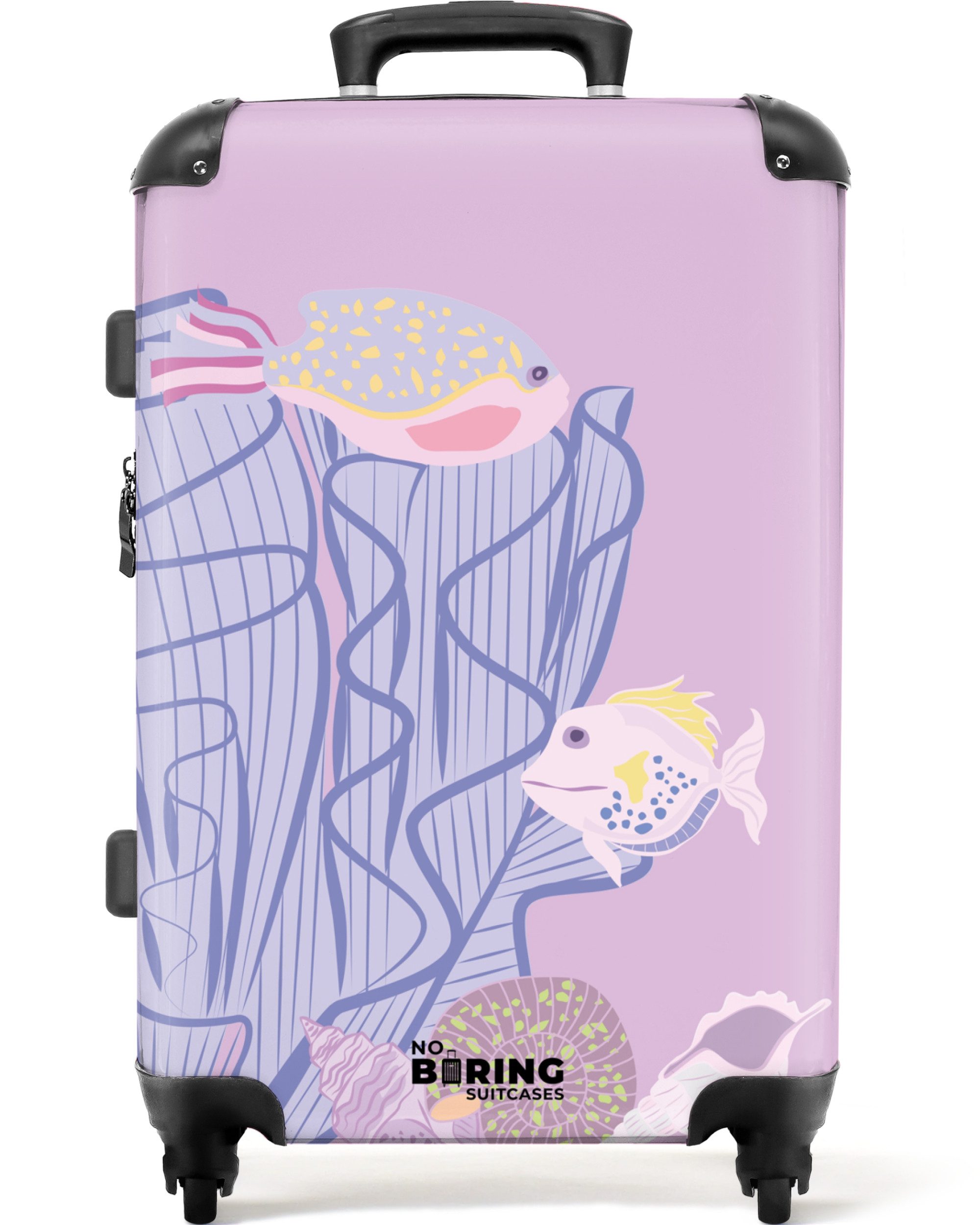 NoBoringSuitcases.com© Hartschalen-Trolley Rosa mit Fischen und günstig online kaufen
