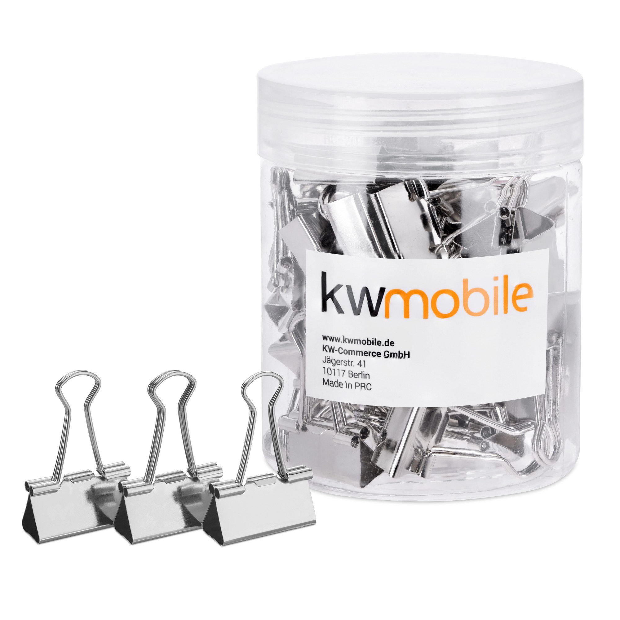 kwmobile Büroklammer 50x Foldback Скобки Set - 19mm - Vielzweckklammer Büro Clips