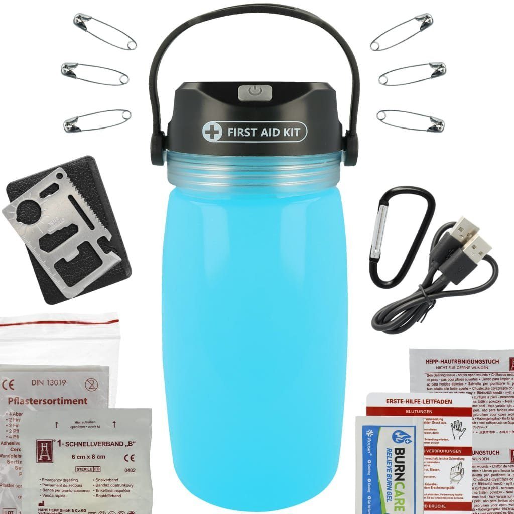 mit ONLY® AID Campinglampe Notfall-Set FIRST Outdoor Arzttasche