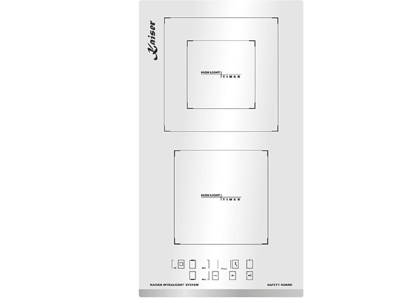 Kaiser Küchengeräte Elektro-Kochfeld 30 cm Exklusives Domino Glaskeramik Kochfeld Autark Weißglas Einbauherd mit 2 QuickHeat Hi-Light Kochzonen, Zweikreiszone, Touch Control & Safety Guard KCT 3721 FW, Kindersicherung, 2fach Restwärmeanzeige, Safety Guard