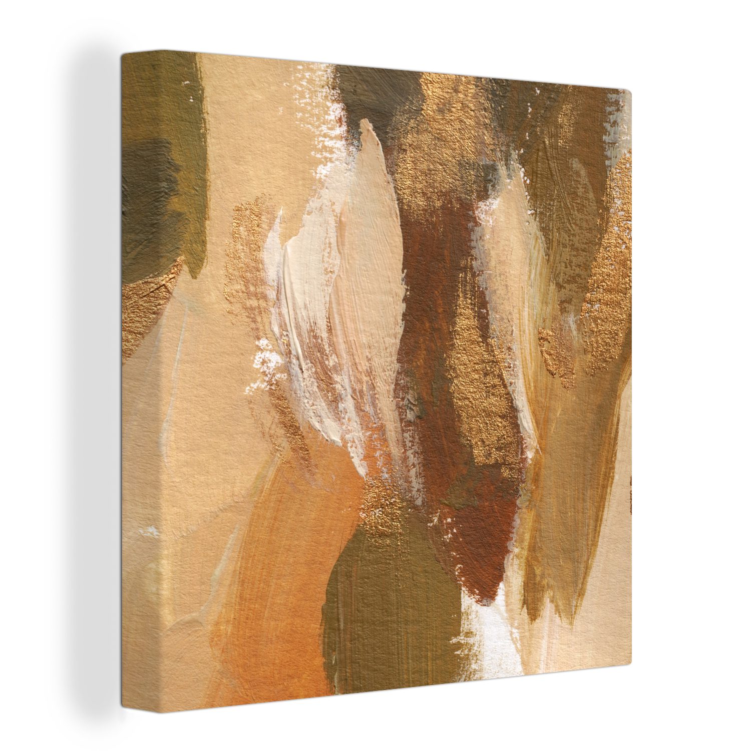 OneMillionCanvasses® Leinwandbild Farbe - Gold - Herbst, (1 St), Leinwand Bilder für Wohnzimmer Schlafzimmer