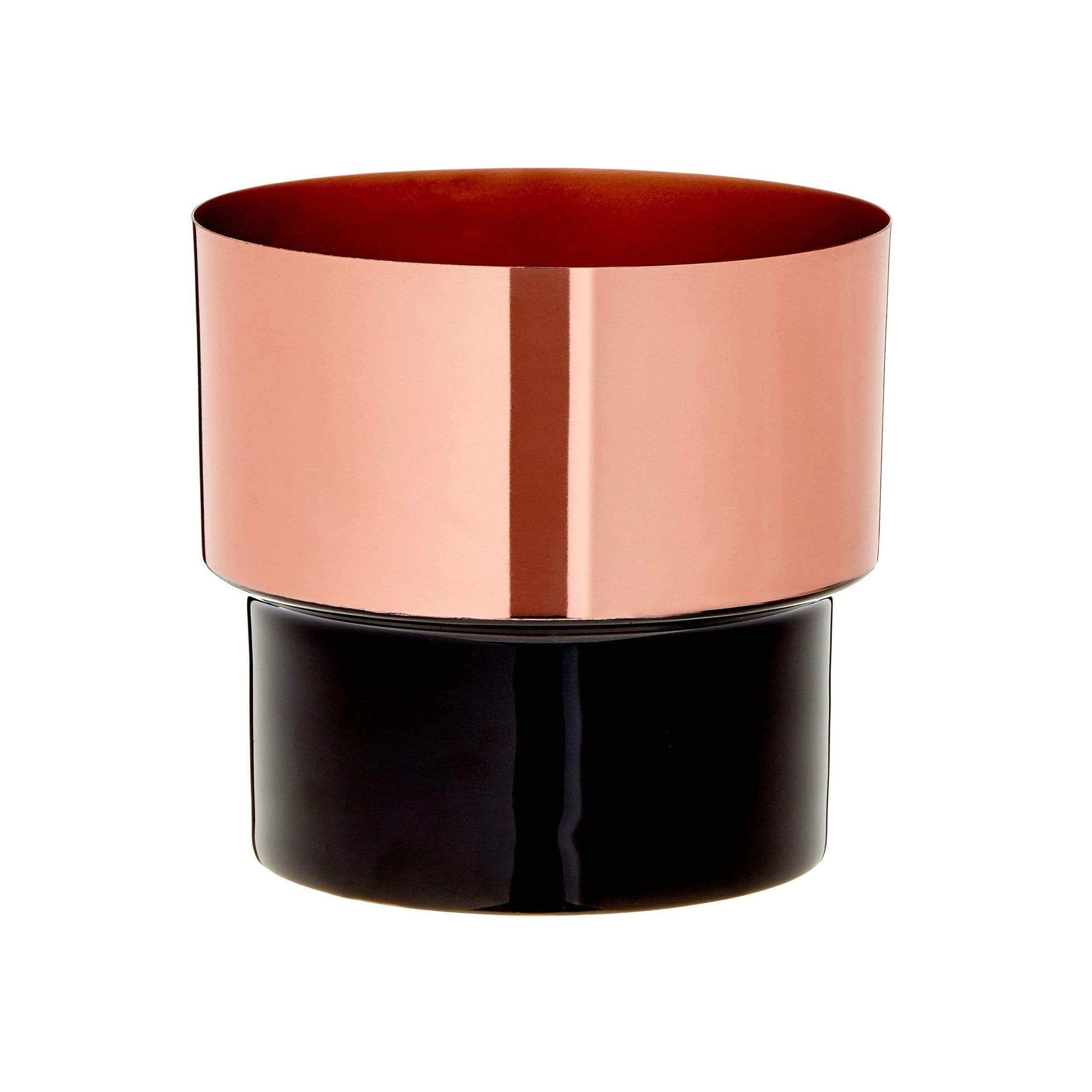 LaLe Living Blumentopf Bakir aus Kupfer mit Schwarz Ø13,5x13cm, aus Eisen mit Emaille glänzend. € 24,90