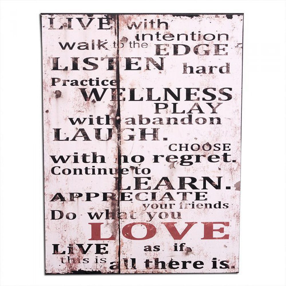 Bild Antik Holzschild LEARN LOVE Vintage Retro Schild