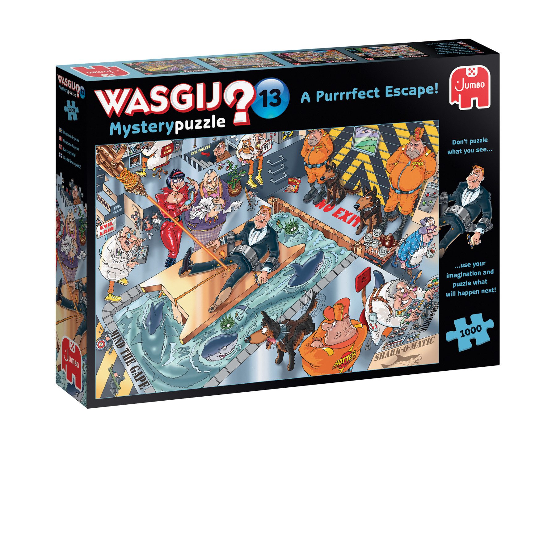 Jumbo Spiele Puzzle Wasgij Mystery 13 A Purrrfect Escape! 1000 Teile Puzzle, 1000 Puzzleteile, Made in Europe