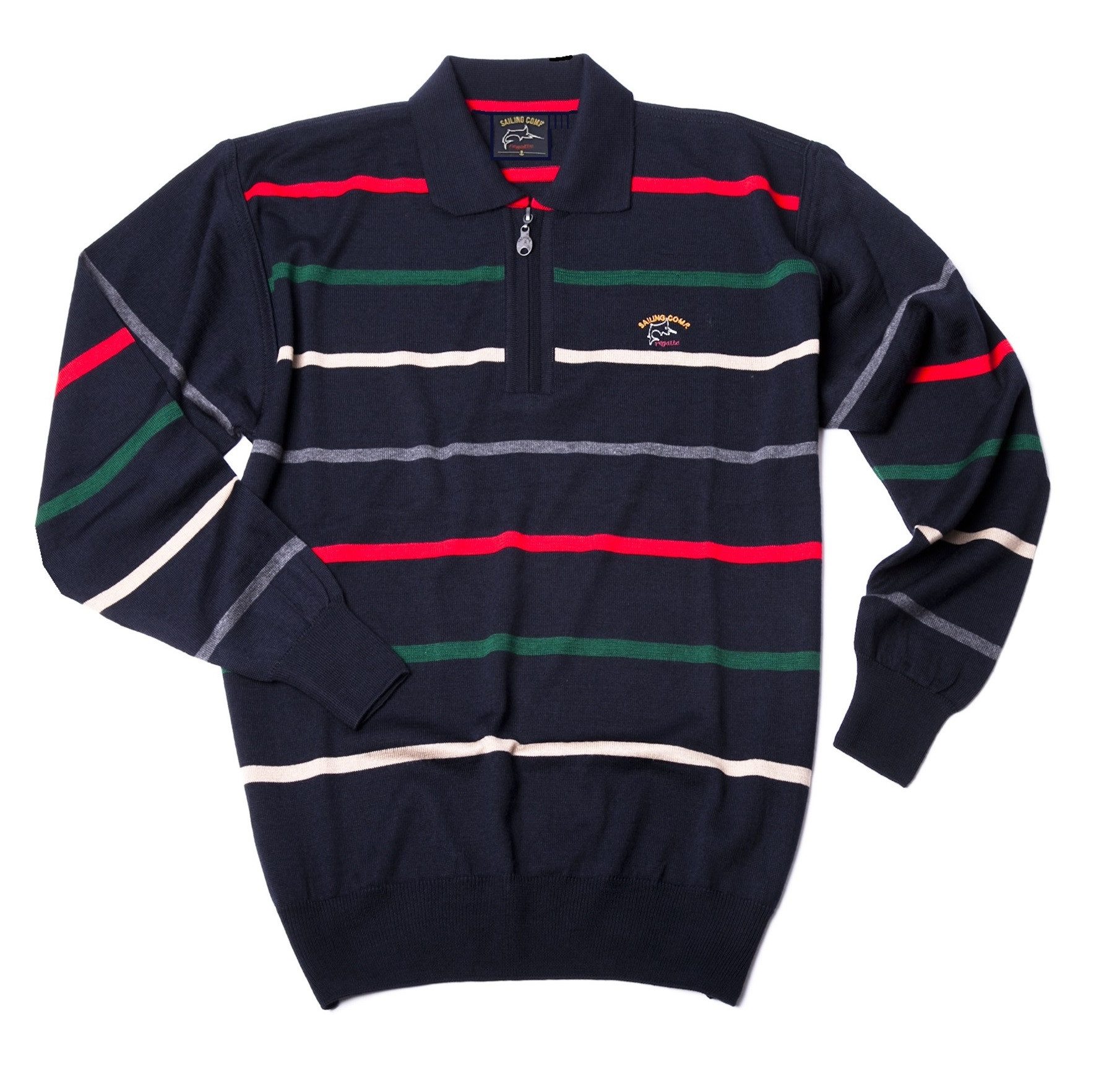 Sailing Comp. Strickpullover Sailing Comp Pullover mit Reisverschluss, maritim zeitlose Elegance
