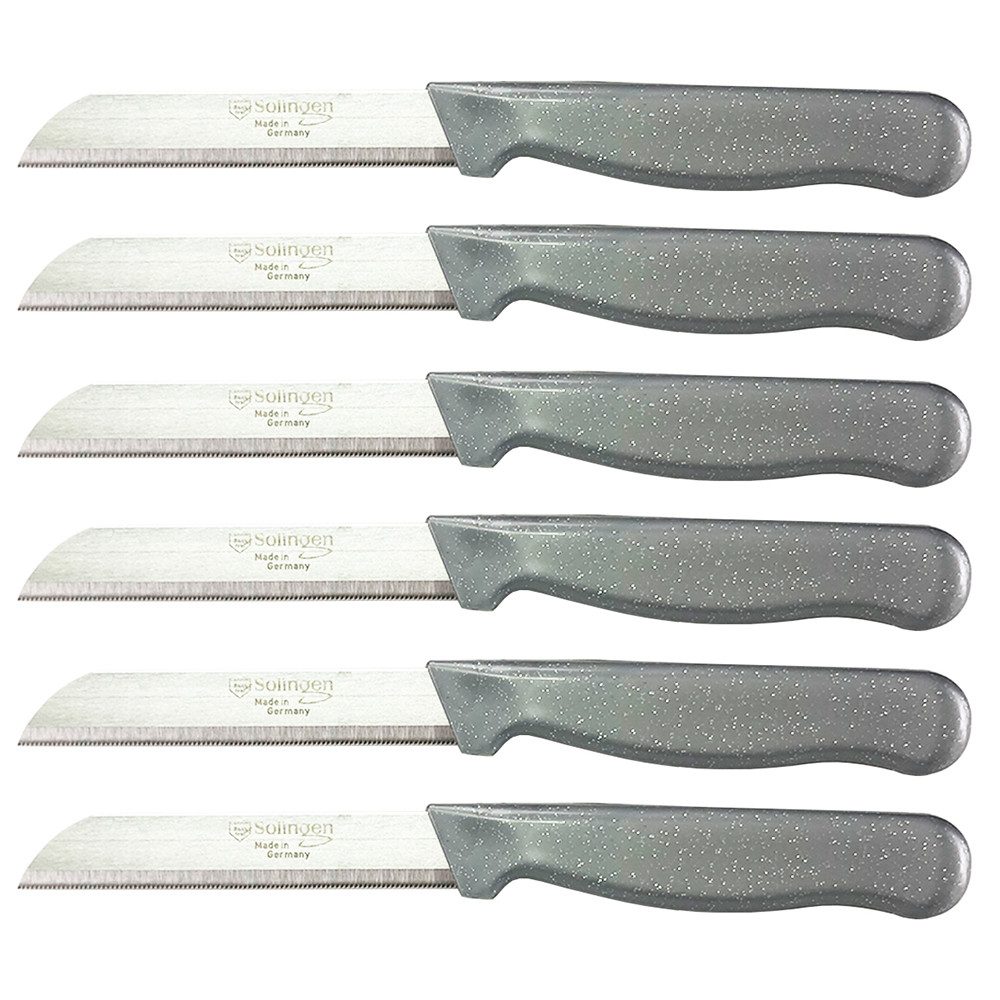 Visaggio Obstmesser Solingen Allzweckmesser Schälmesser Gemüsemesser Küchenmesser, Wellenschliff Solingen Messer, Flitter Optik, Edelstahl (rostfrei)