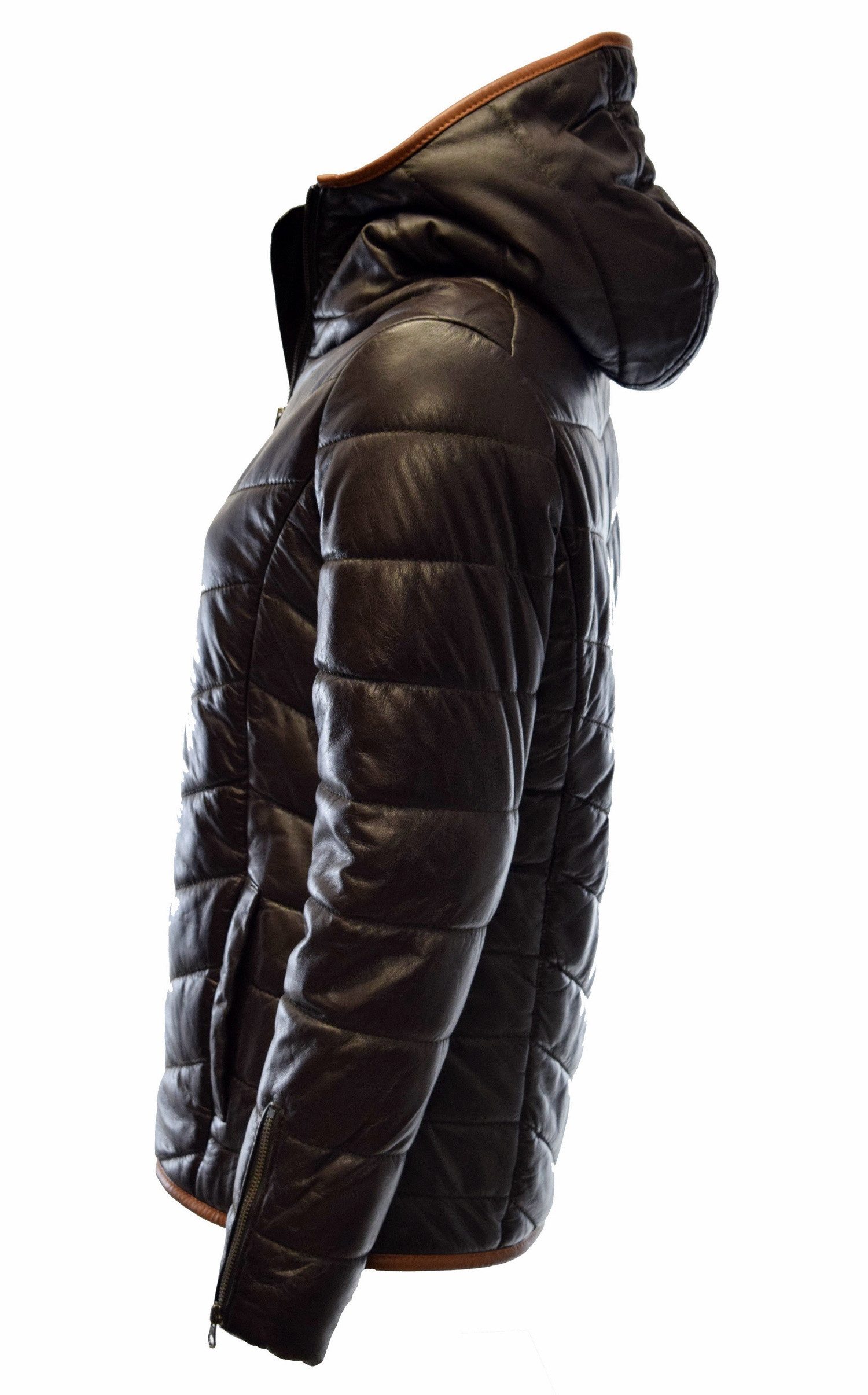 Zimmert Leather Lederjacke Luccy Damen, Steppjacke, Kapuze, Dunkel Rot, Bra günstig online kaufen