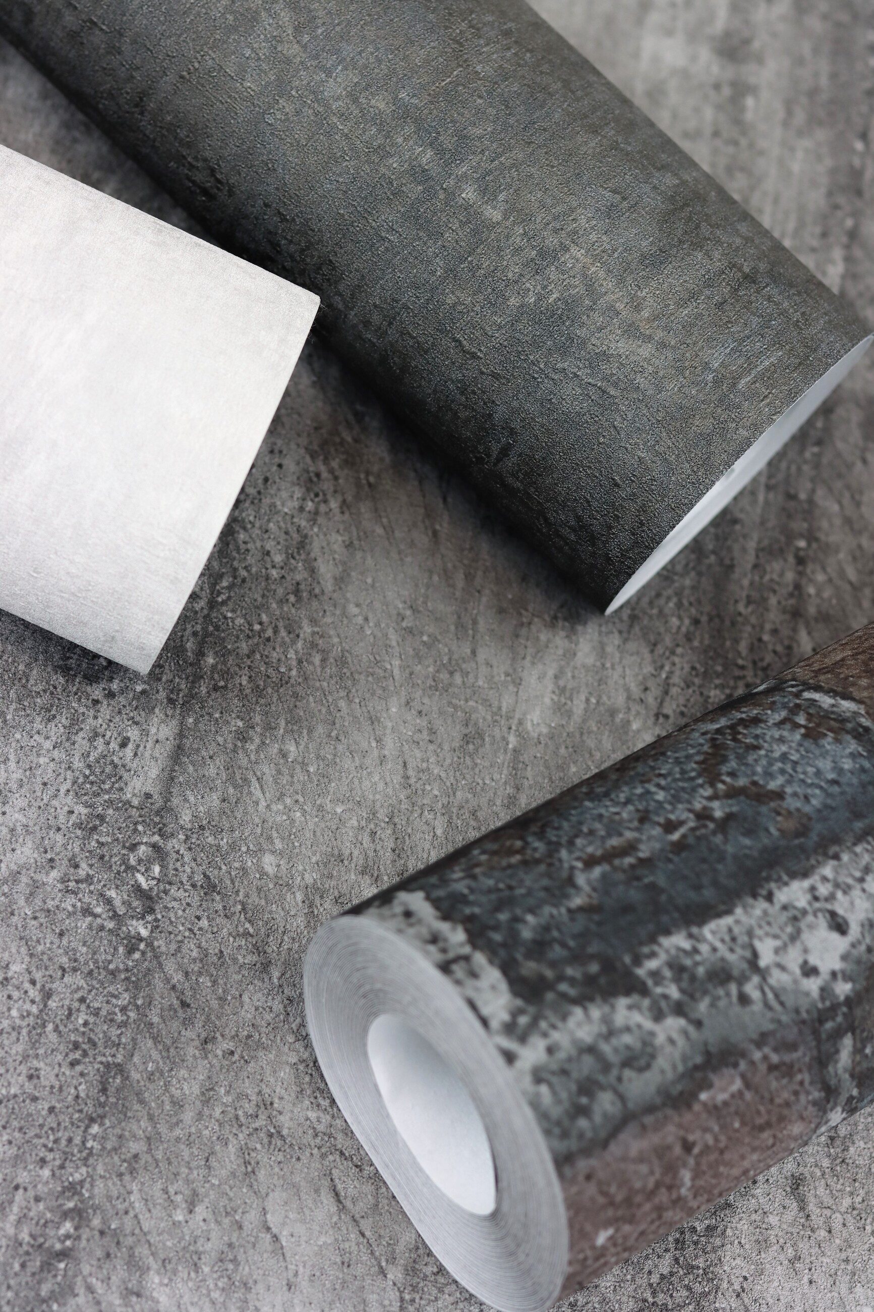 Rasch Vliestapete Industrial-Optik - Vinyltapete Grau Braun, Holzoptik, Industrial-Optik, Betonoptik, (1 Rolle, 1 St., 10,05 m x 0,53 m), gute Lichtbeständigkeit, feucht abwischbar, restlos abziehbar